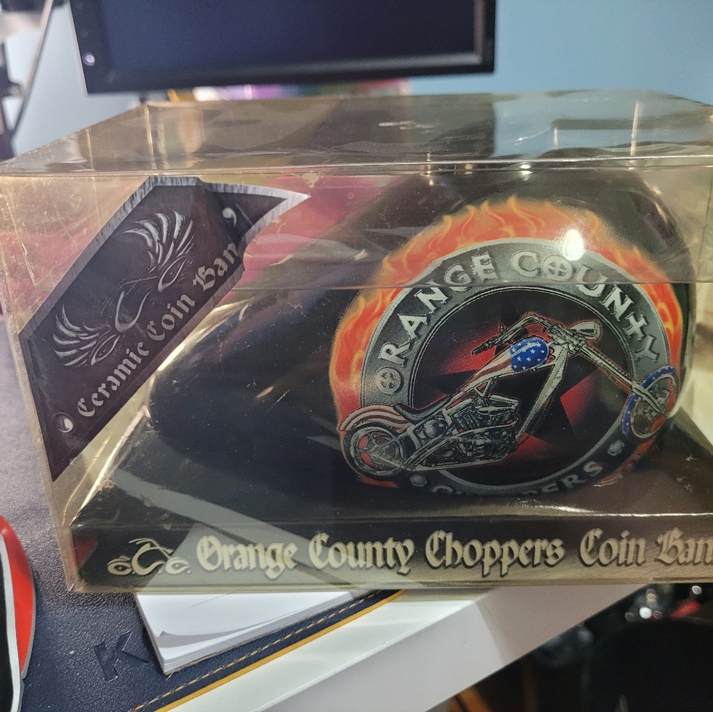 Orange County Choppers (OCC) Ceramic Gas Tank Coin Bank.